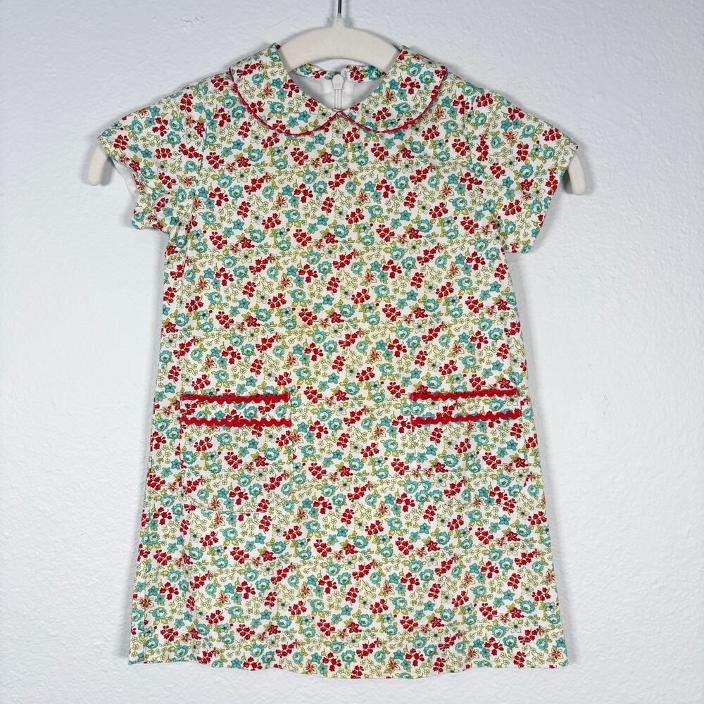 Girl's Boho Cottagecore Bella Bliss Floral Print Peter Pant Collar Shift Dress